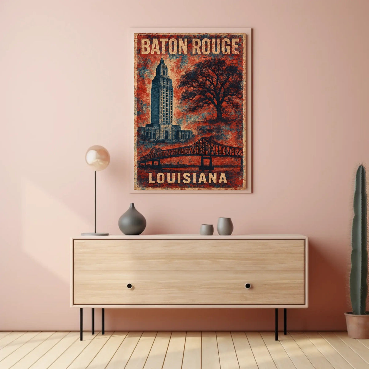 Baton Rouge Scenic Vintage Louisiana Poster