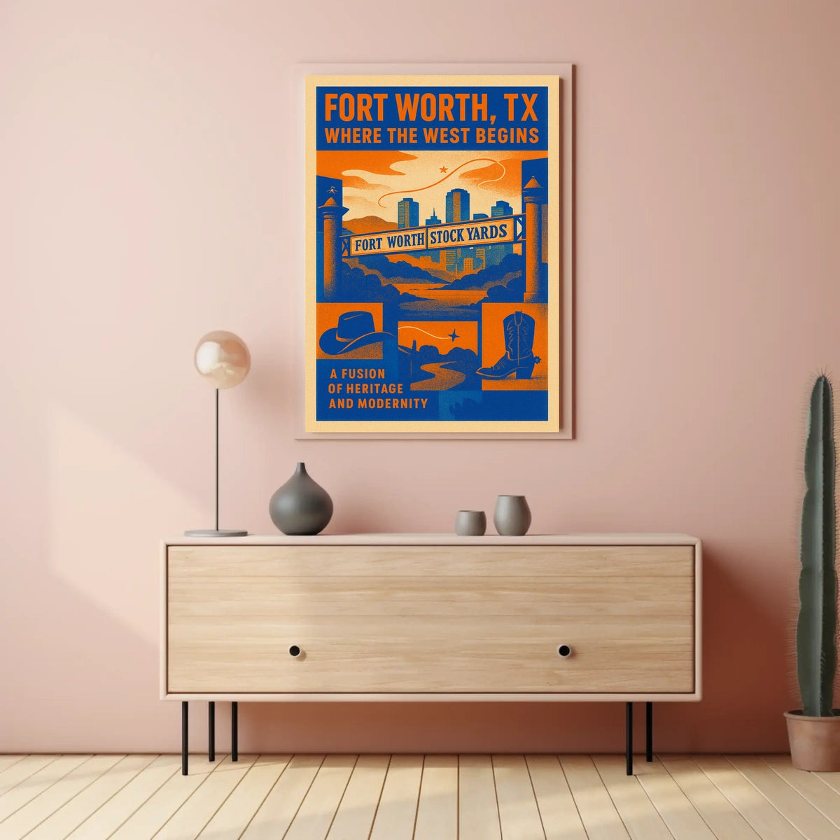 Fort Worth, TX Where the West Begins Poster
