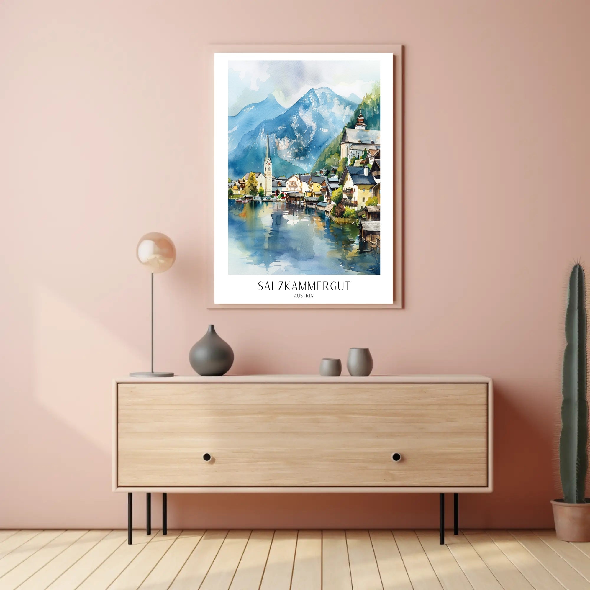 Salzkammergut Lakeside Charm Travel Poster PosterGoat