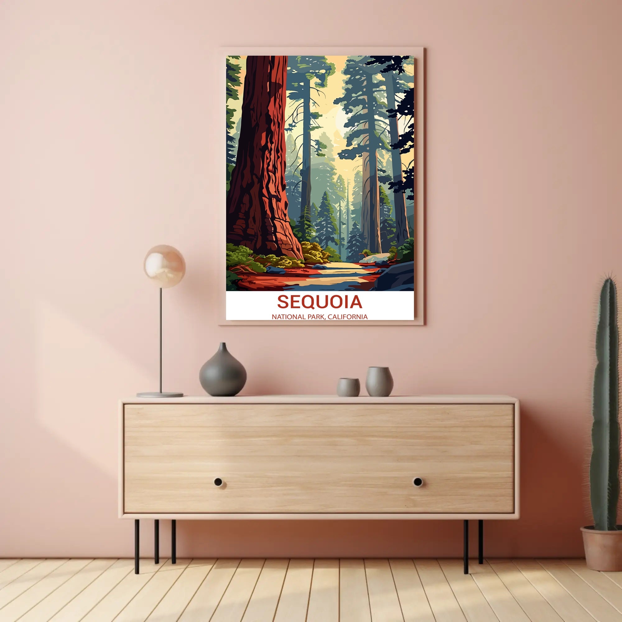 Sequoia National Park Vintage Travel Poster