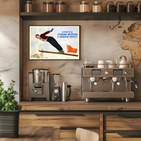 Soviet Ski Jumper Vintage Sports Illustrative Propaganda Poster