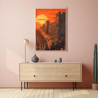 Medieval Army Marching at Sunset Epic Poster