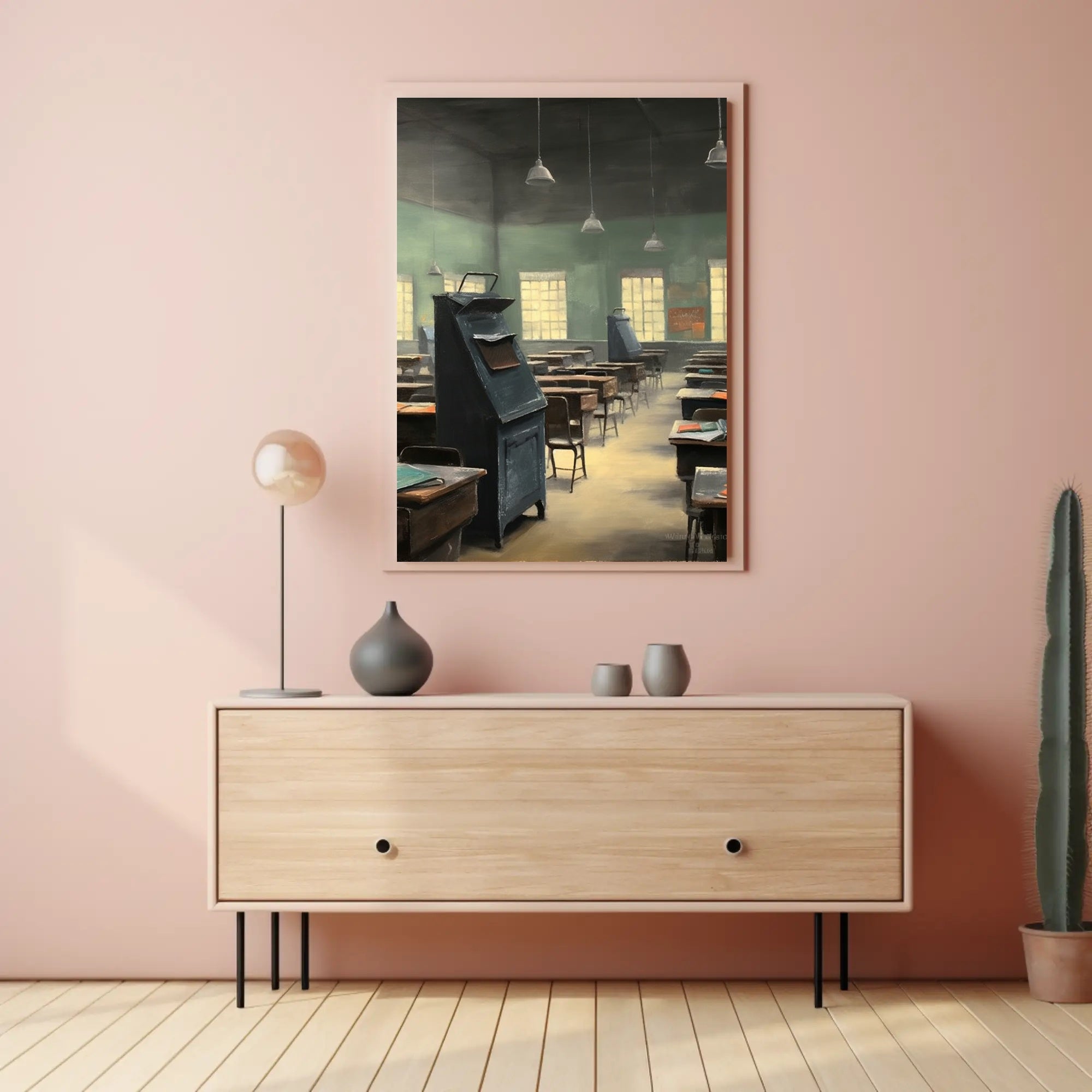 Vintage Classroom Scene Poster