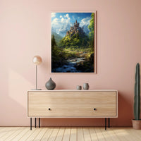 Enchanted Castle In The Mountains Poster PosterGoat