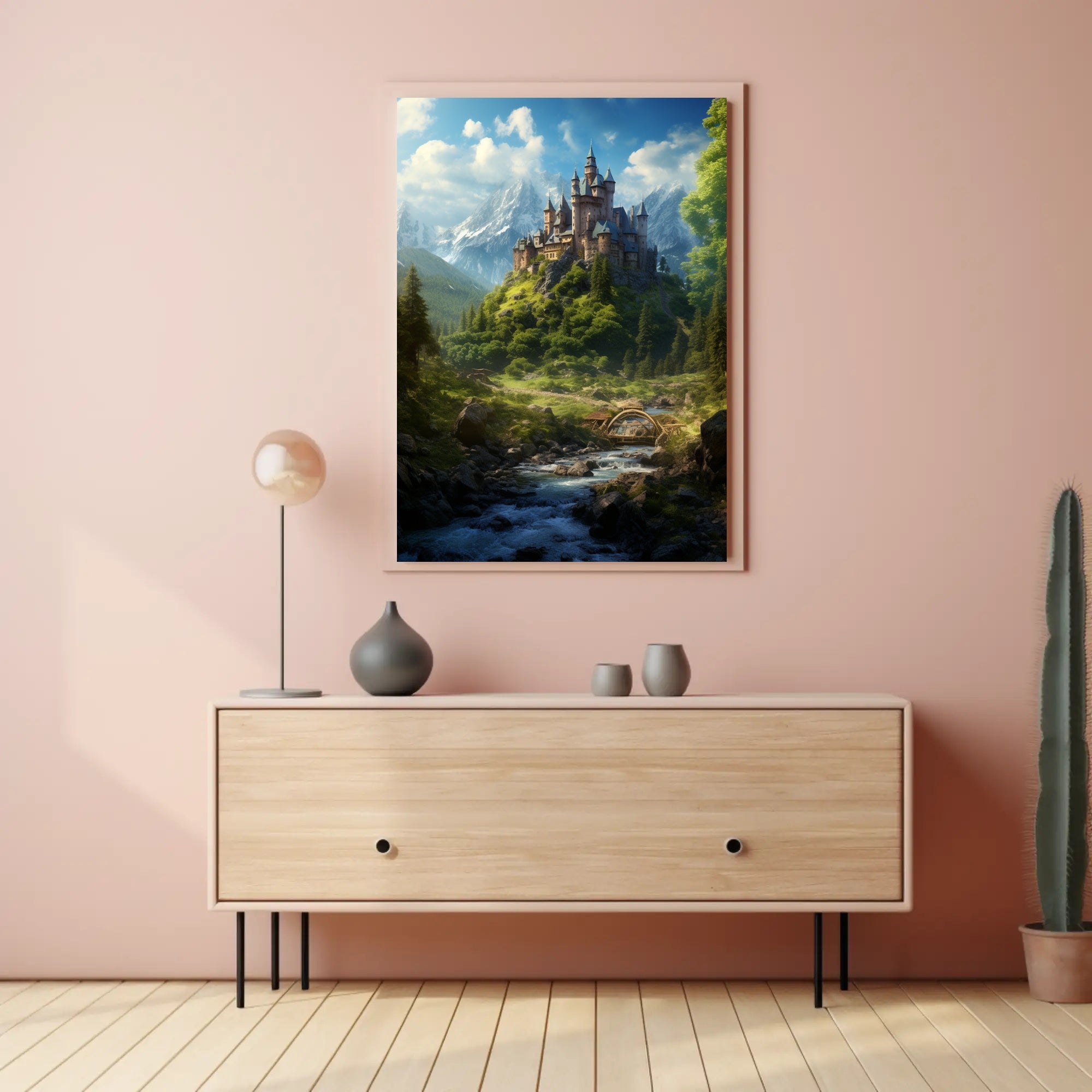Enchanted Castle In The Mountains Poster PosterGoat