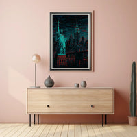 Neon Dreams Of New York Poster Electric City Glow For Living