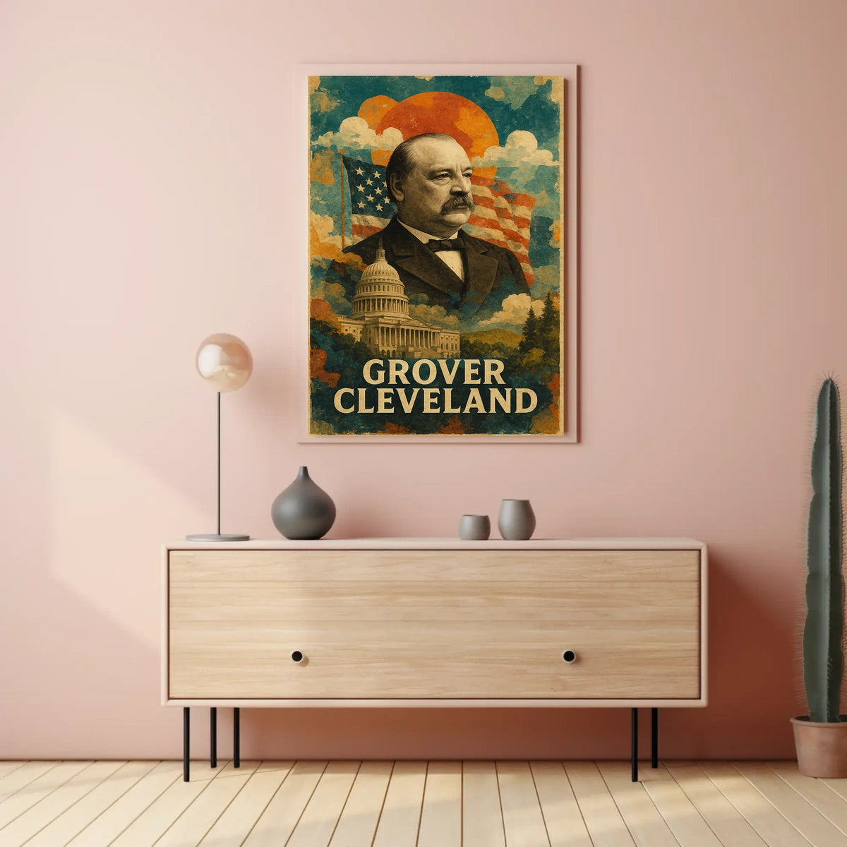 Grover Cleveland 24th President of the United States Layered Digital Collage Poster