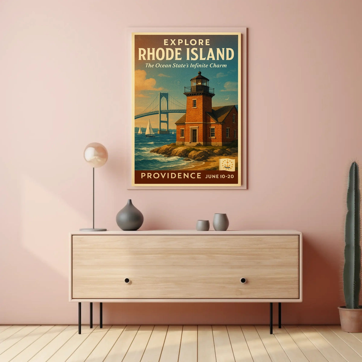 Explore Rhode Island The Ocean State Poster