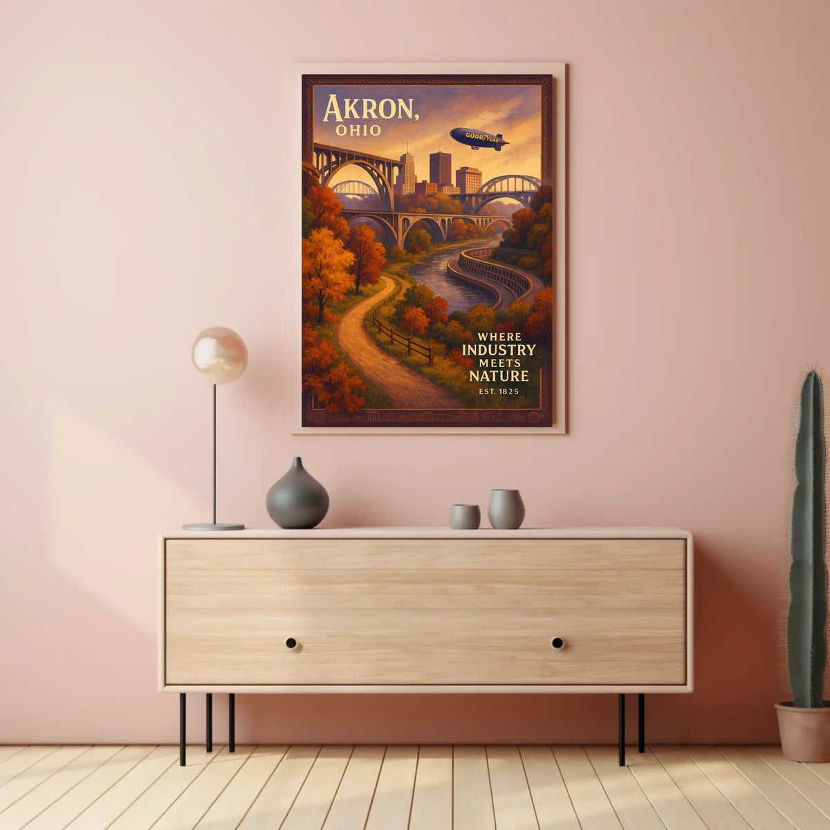 Akron, Ohio Where Industry Meets Nature Poster