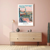 Boston Cityscape Illustration Poster PosterGoat