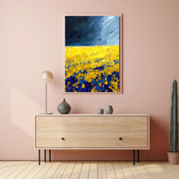 Abstract Landscape Poster Yellow And Blue