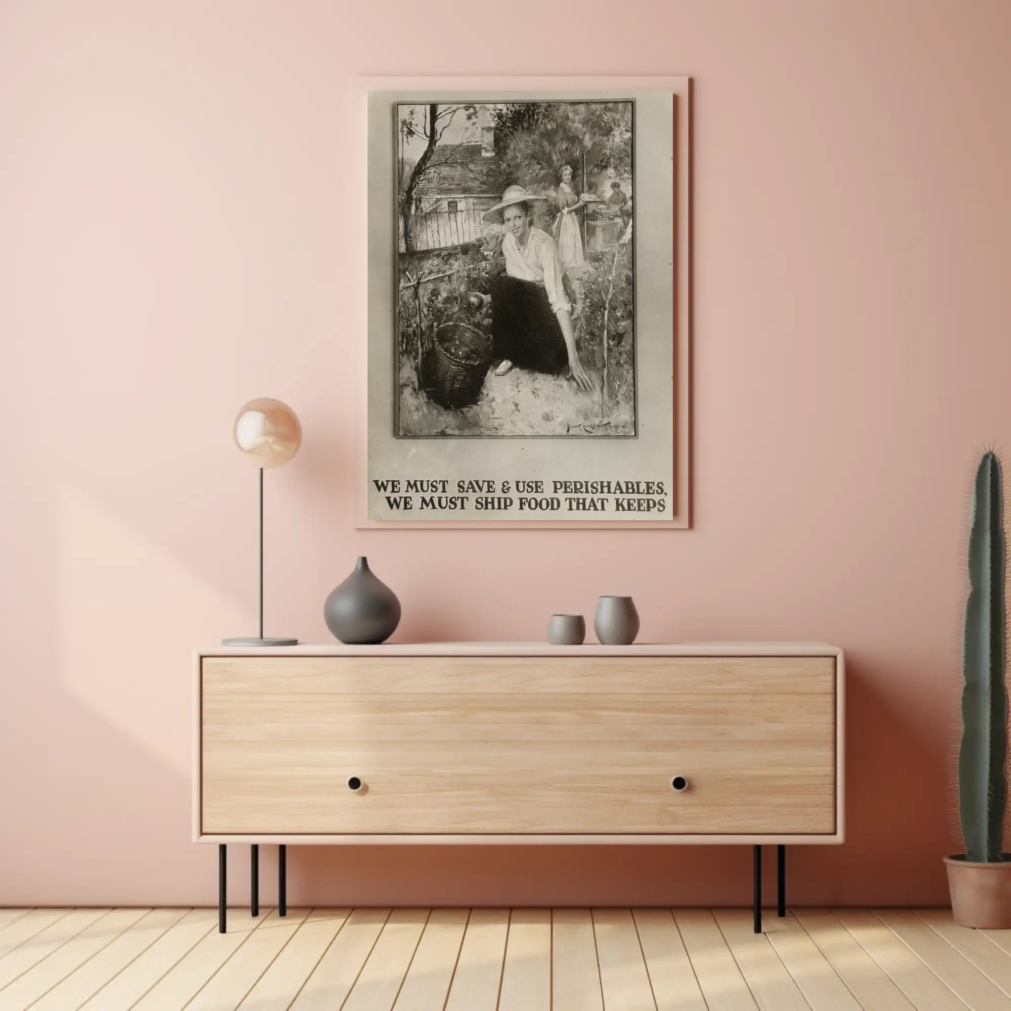 Vintage Wartime Propaganda Poster: Patriotic Resource Management Art PosterGoat