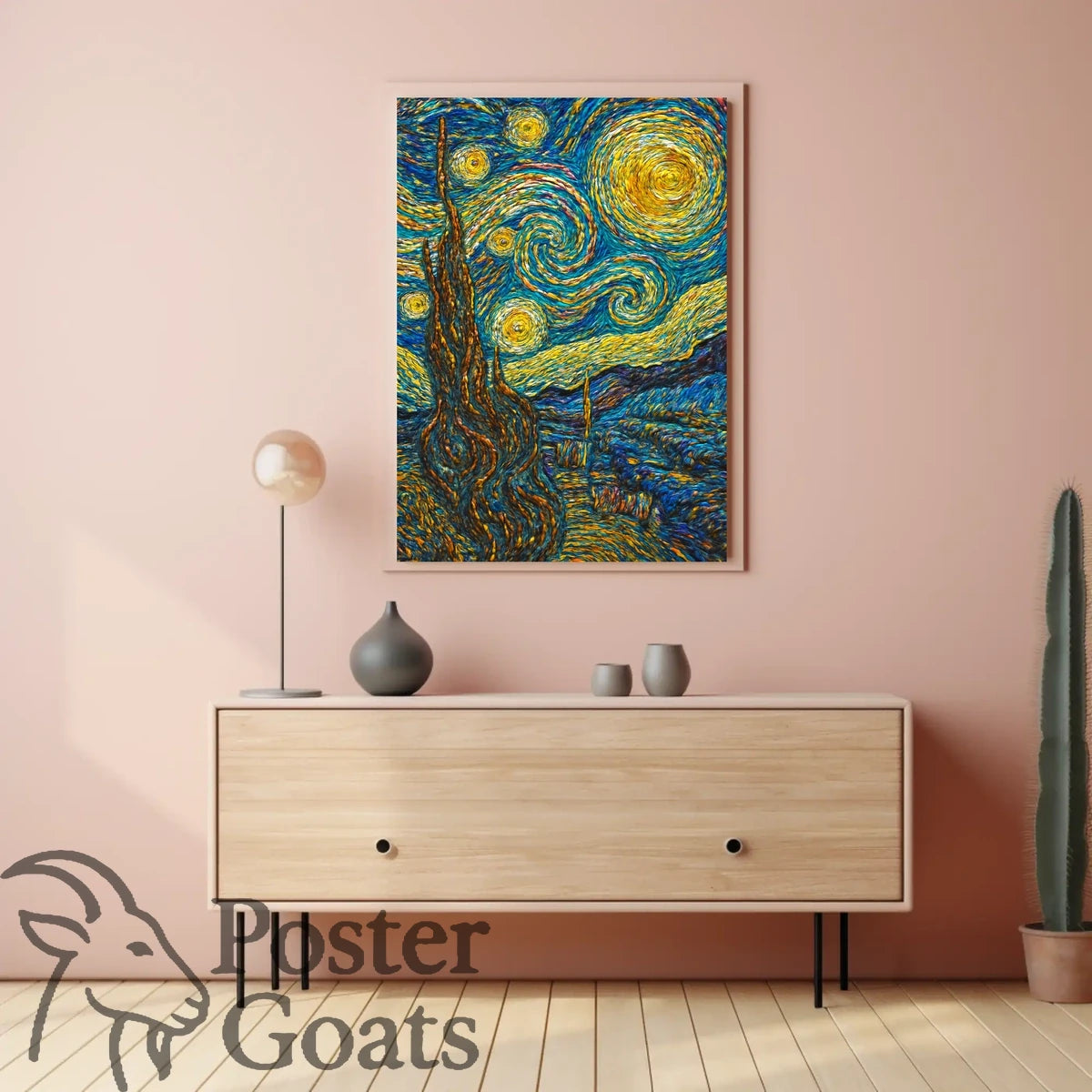 Starry Night Inspired Artistic Poster