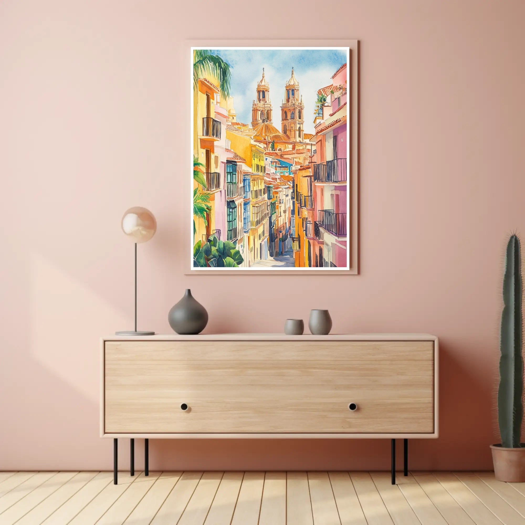 Vibrant Streets of the Old Town Poster PosterGoat