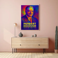 Herbert Hoover 31st President of the United States Neon Gradient Overlay Poster