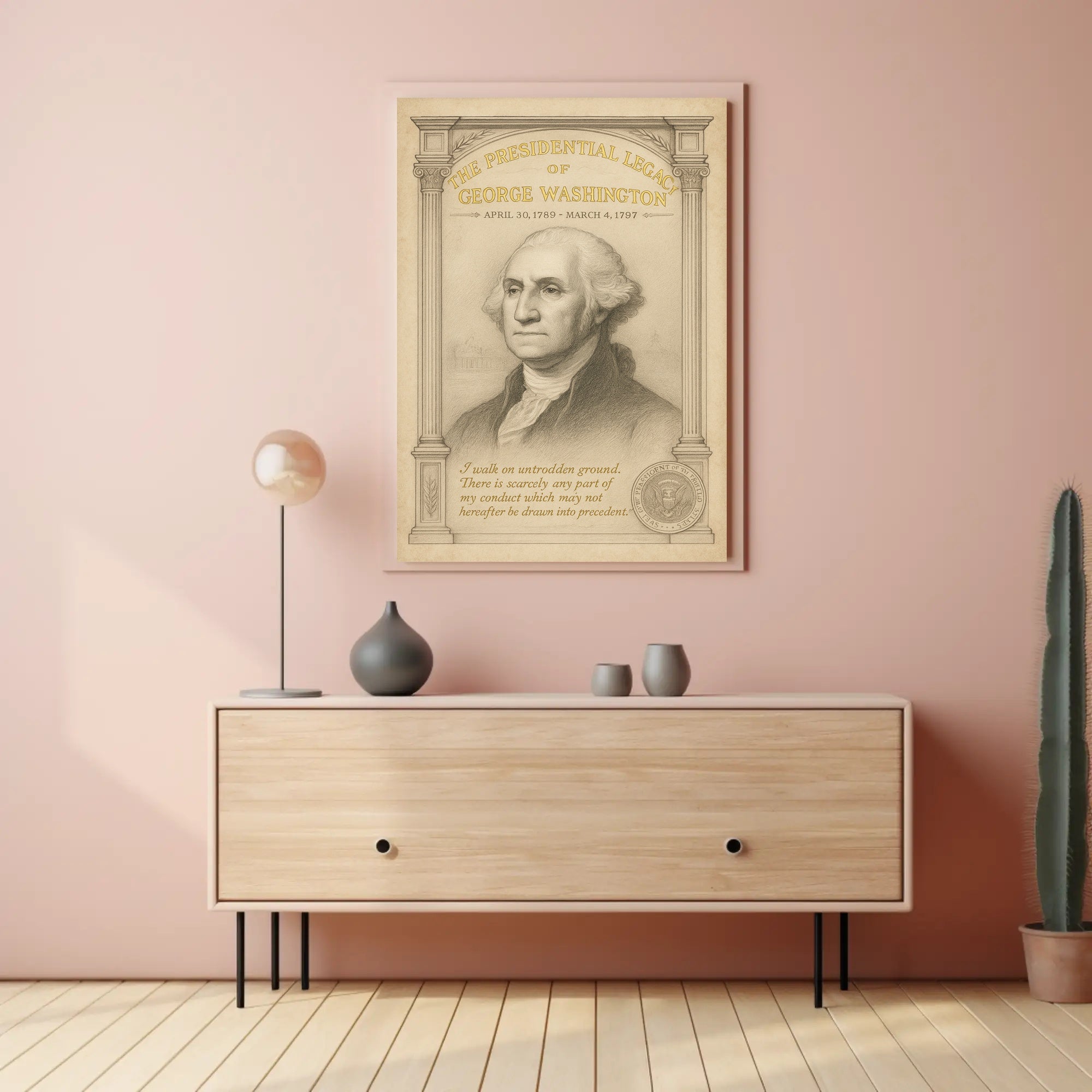 George Washington 1st President Sketch Poster Art Print Decor PosterGoat