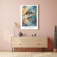 Mont Saint-Michel Watercolor Art: Travel Poster PosterGoat