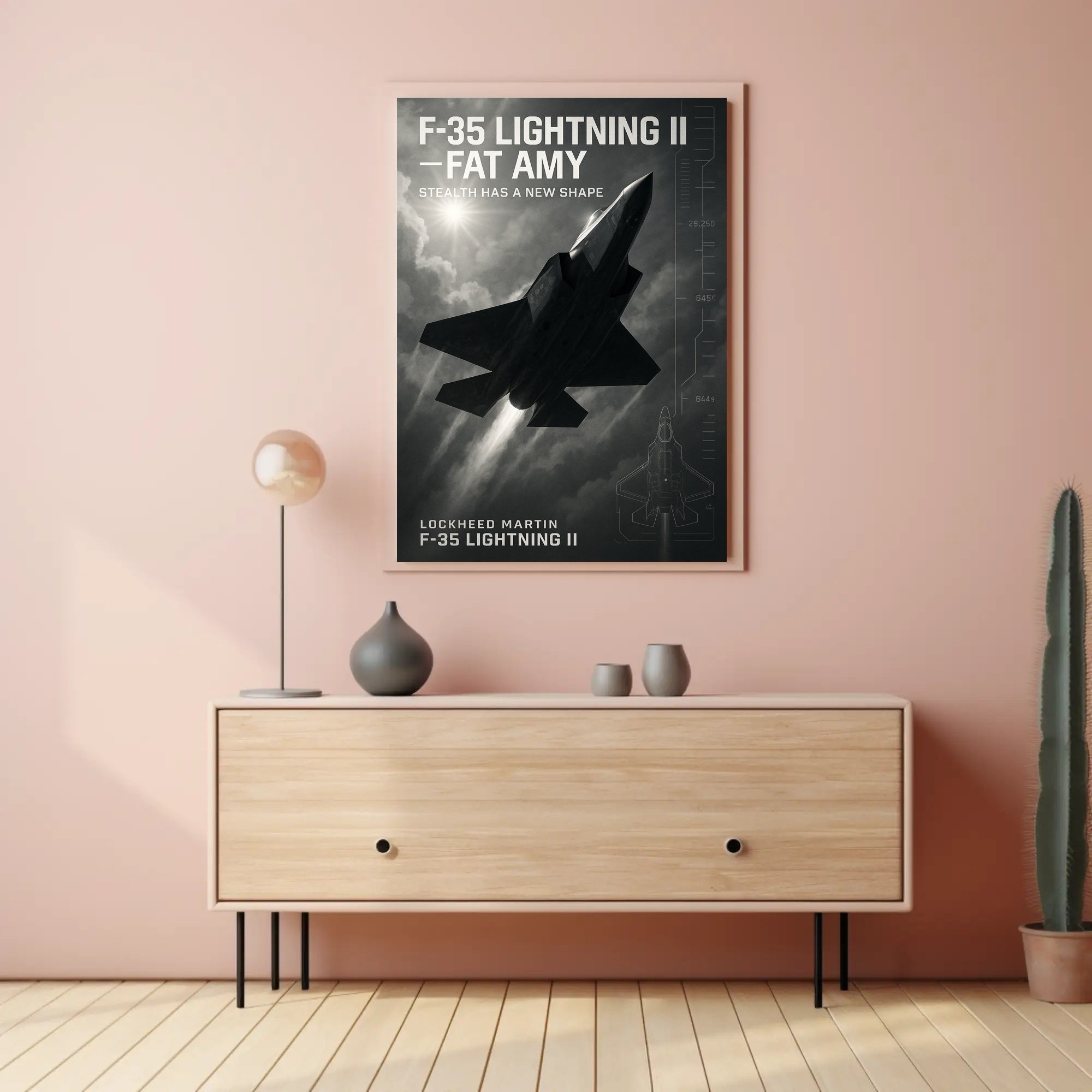 F-35 Lightning II Jet Stealth Aviation Poster