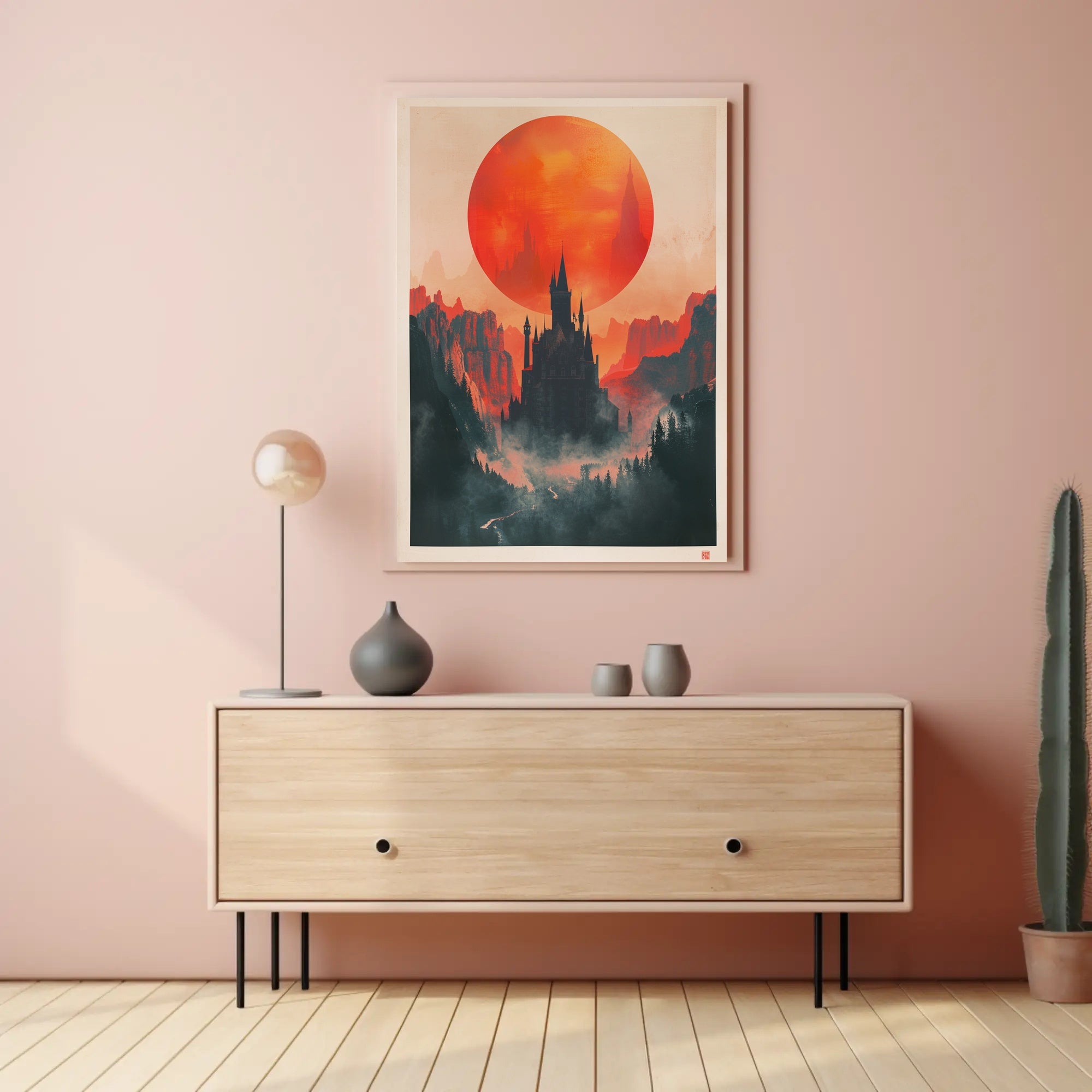 Castle Under the Red Sun Poster PosterGoat