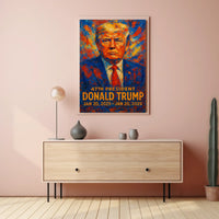 Trump Visionary Patriotism Red Blue Impressionism Poster