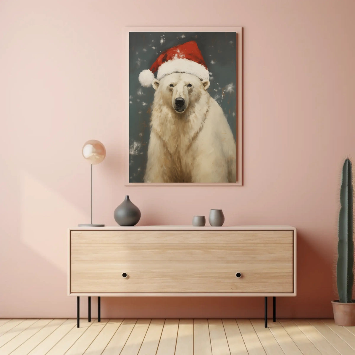 Festive Polar Bear Poster