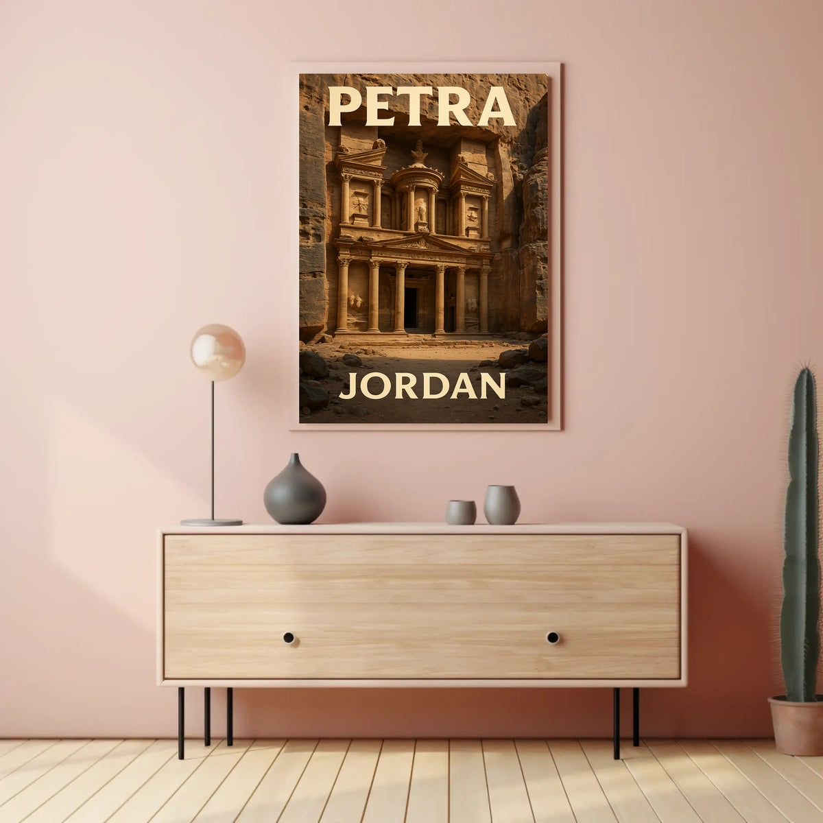 Petra Treasury Cultural Heritage Photorealism Travel Poster
