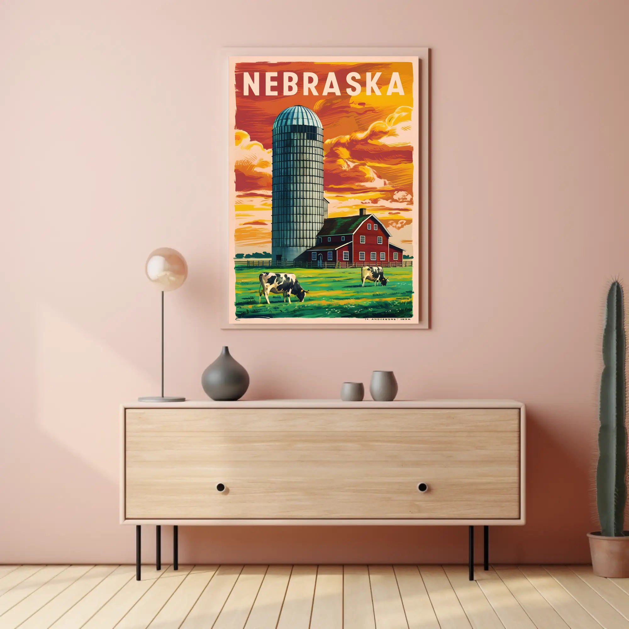 Nebraska Farm Landscape Poster