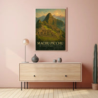 Machu Picchu Vintage Art Travel Poster