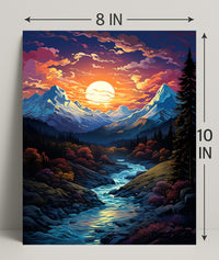 Enchanted Mountain Sunset Poster