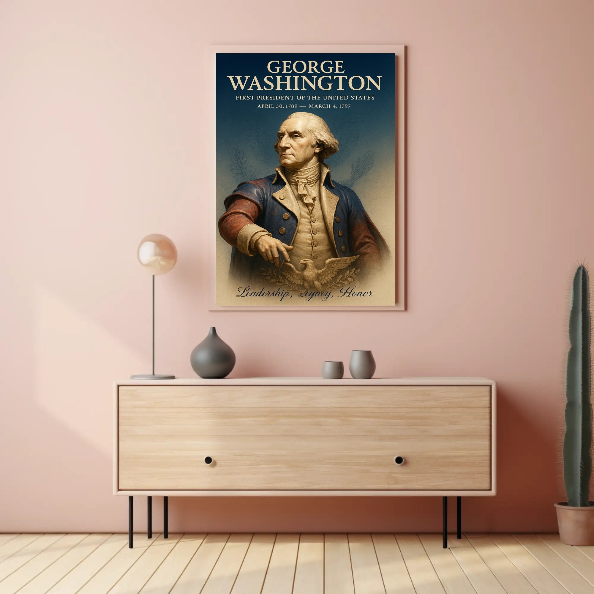 George Washington Portrait Celebrating America's Historical Legacy Poster