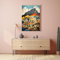 Vibrant Cityscape At The MountainS Edge Poster