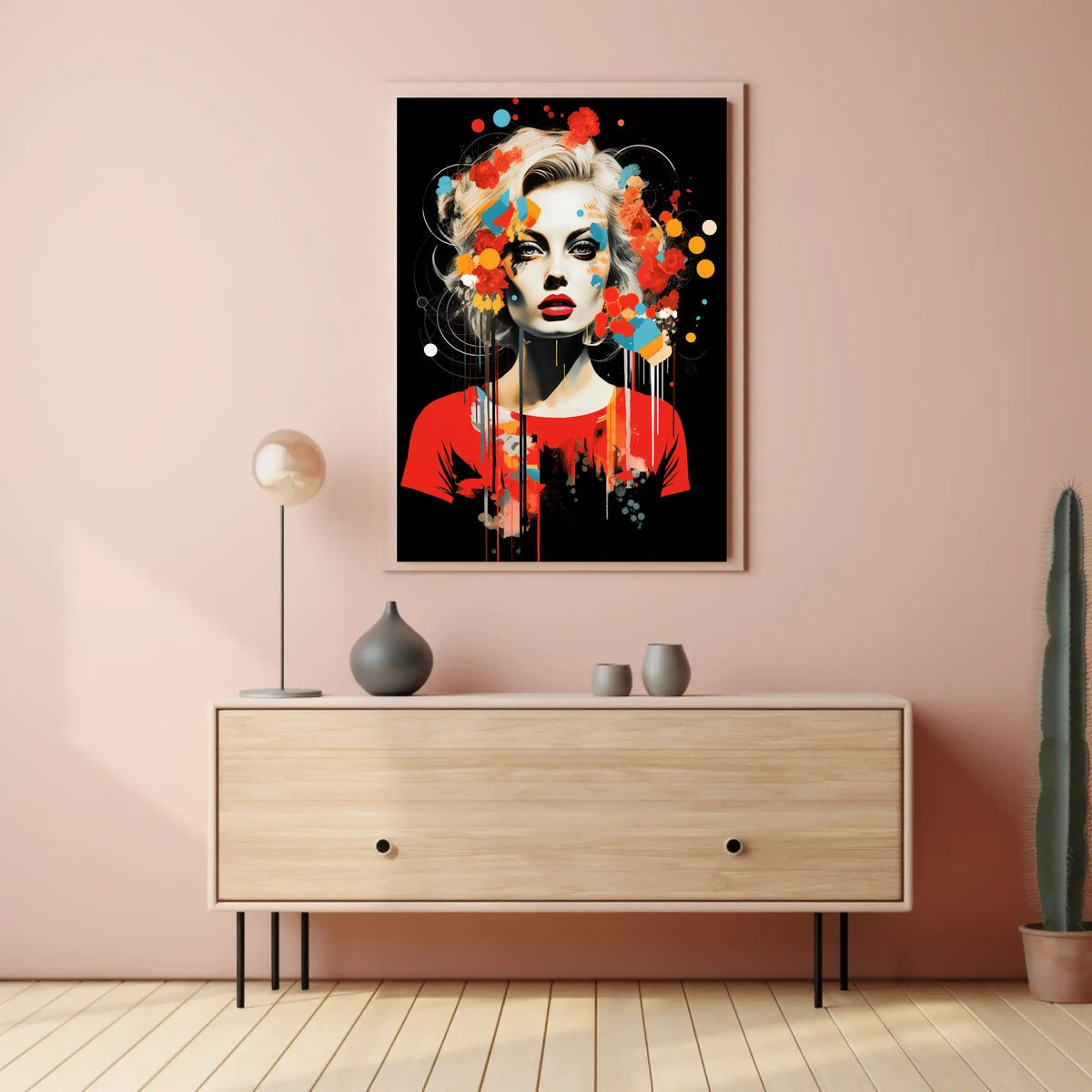Vibrant Woman Abstract Art: Bold and Artistic Poster