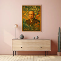 Dwight Eisenhower Patriotic Leadership Retro Vintage Poster