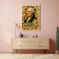 George Washington 1st President of the United States Layered paper Collage Poster