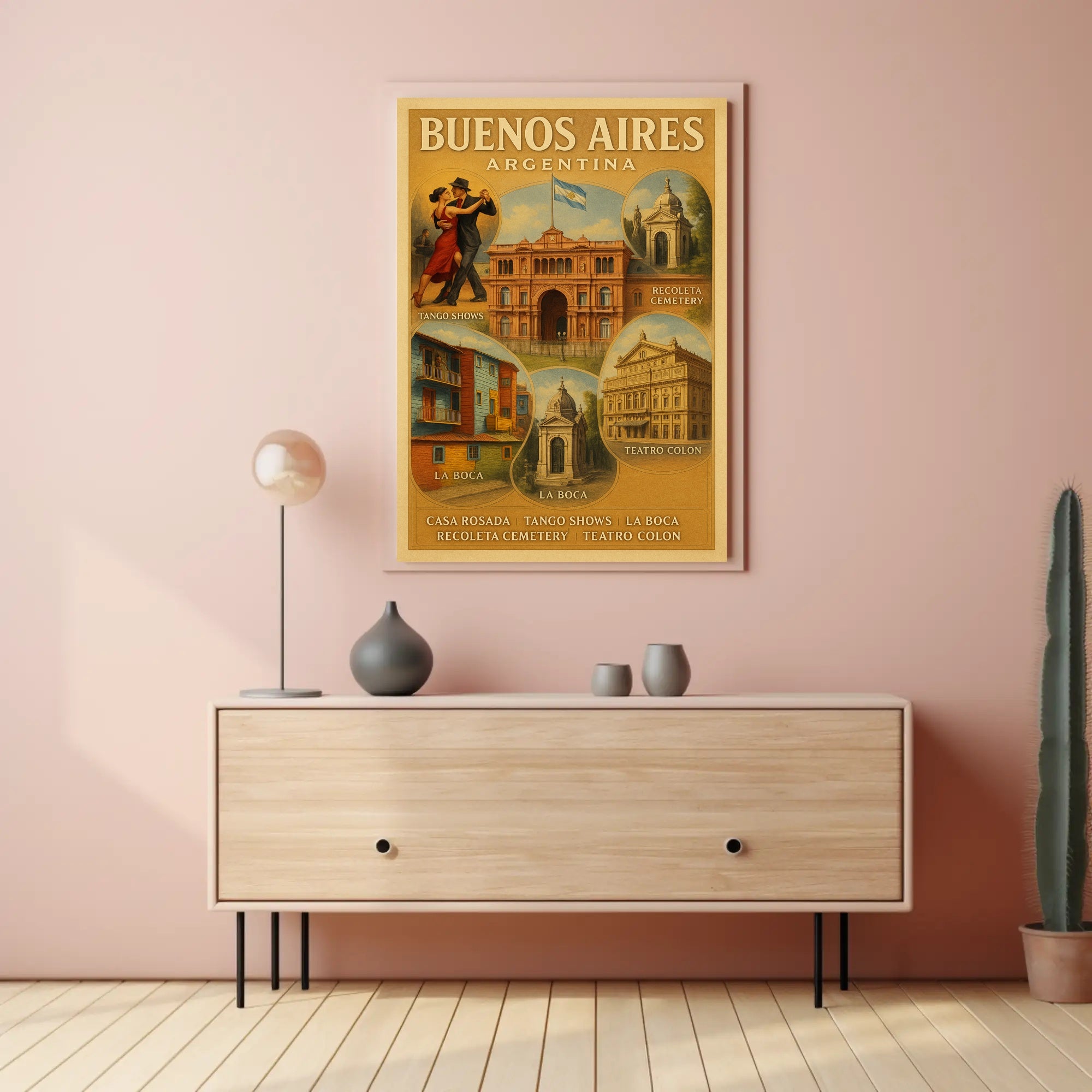 Buenos Aires Vintage Travel Poster Wall Art PosterGoat