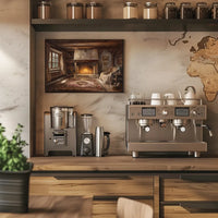 Cozy Rustic Cabin Fireplace Illustration Poster