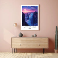 Victoria Falls Sunset Travel Poster