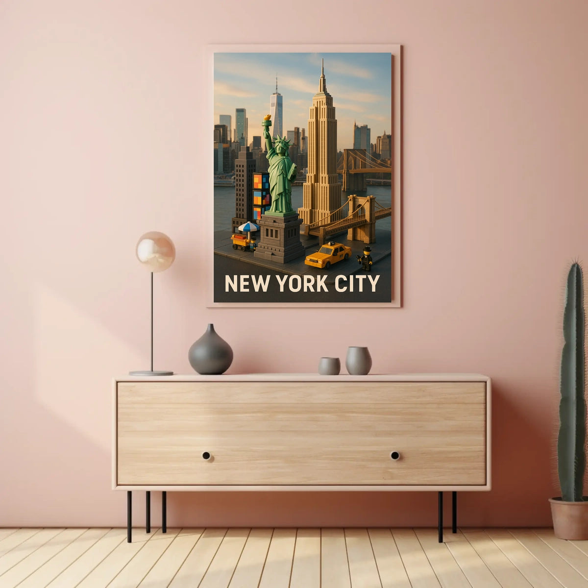 New York City Lego Art Poster Abstract Playful Wall Art