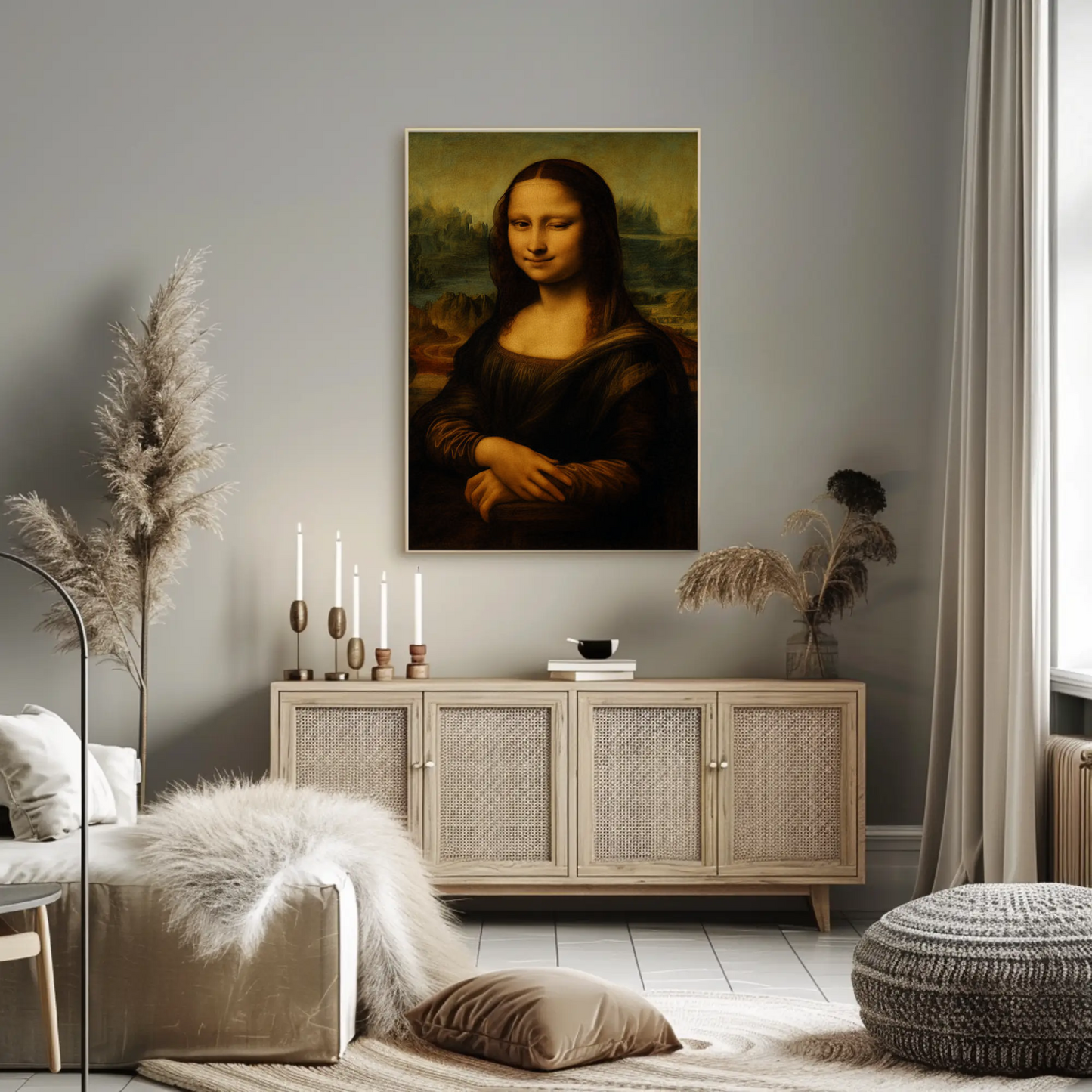 Mona Lisa Winking Classical Art Humor Poster Poster