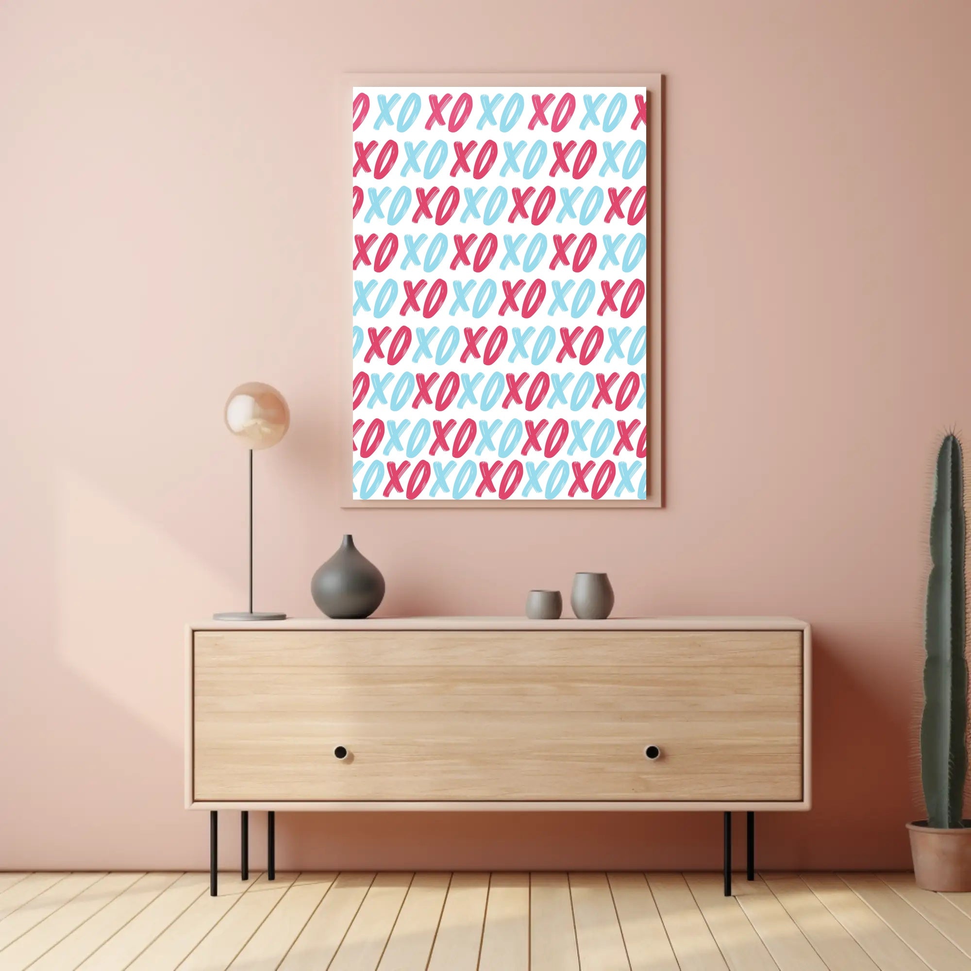 Affectionate XOXO Typography Art with Vibrant Colors Poster PosterGoat