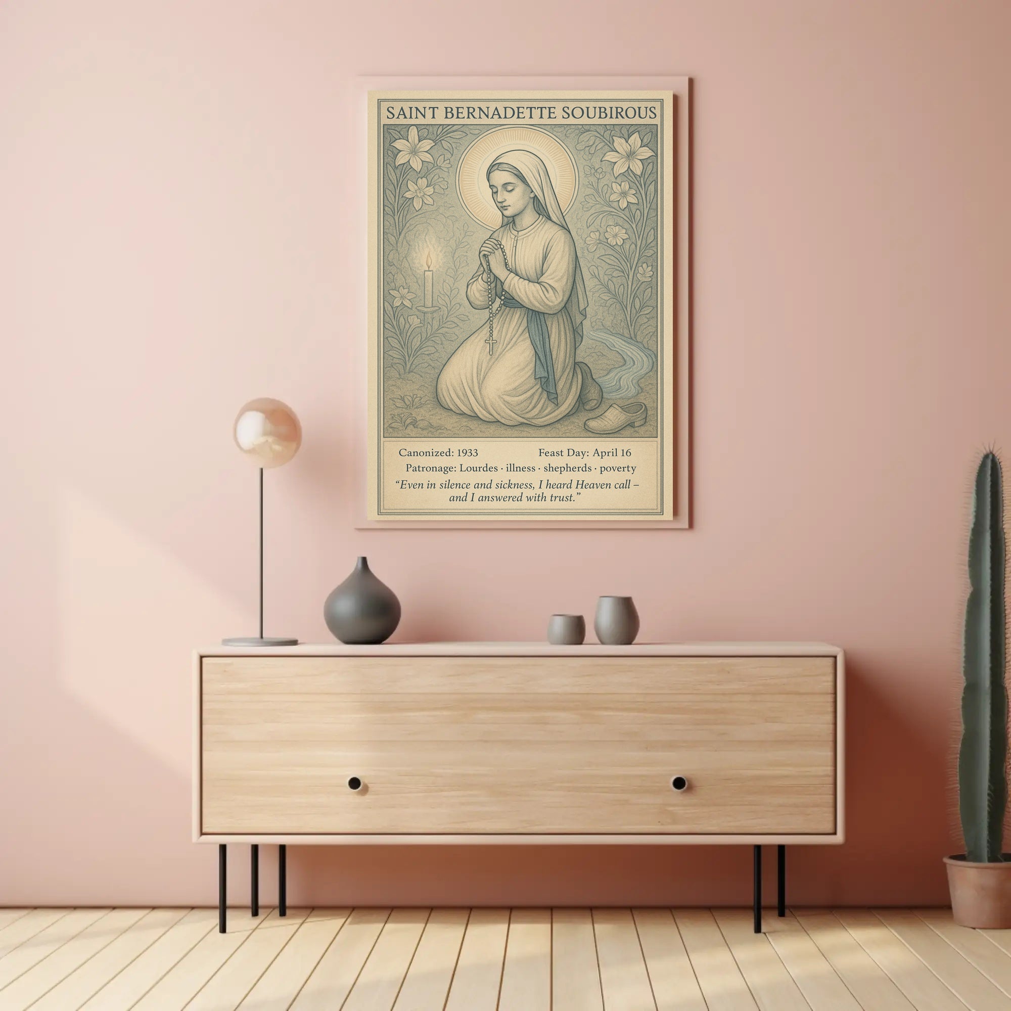 Saint Bernadette Prayer Vintage Cultural or Heritage Poster