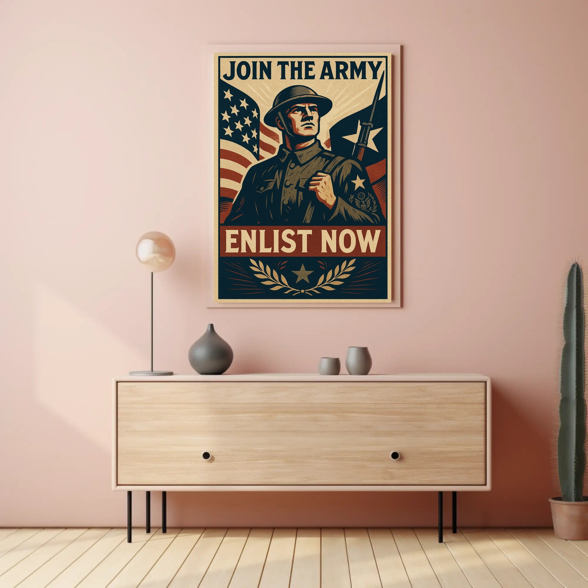 Patriotic Soldier WWII Military Recruitment Propaganda Poster PosterGoat