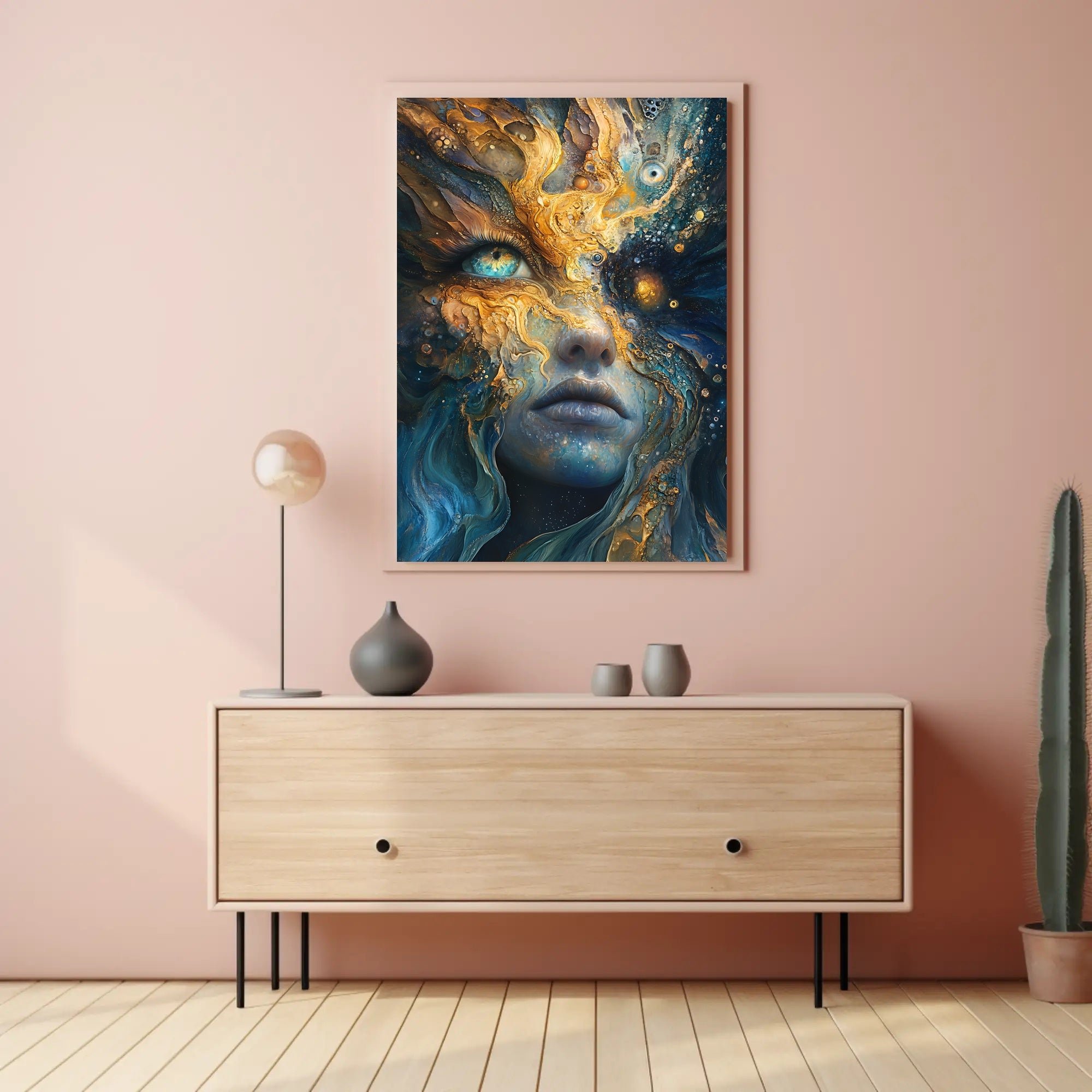 Cosmic Surrealism Abstract Artistic Poster