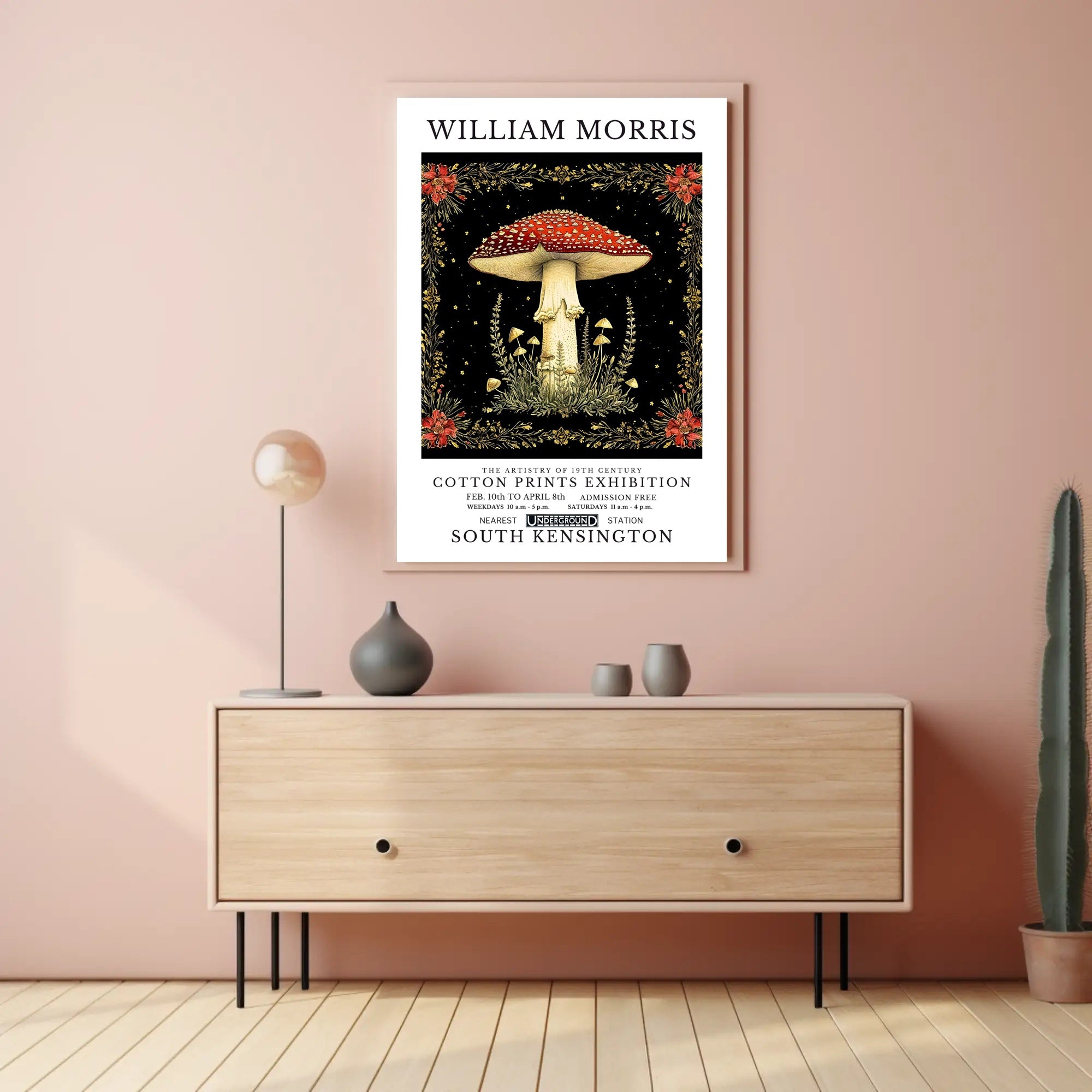 William Morris Cotton Prints Exhibition Poster