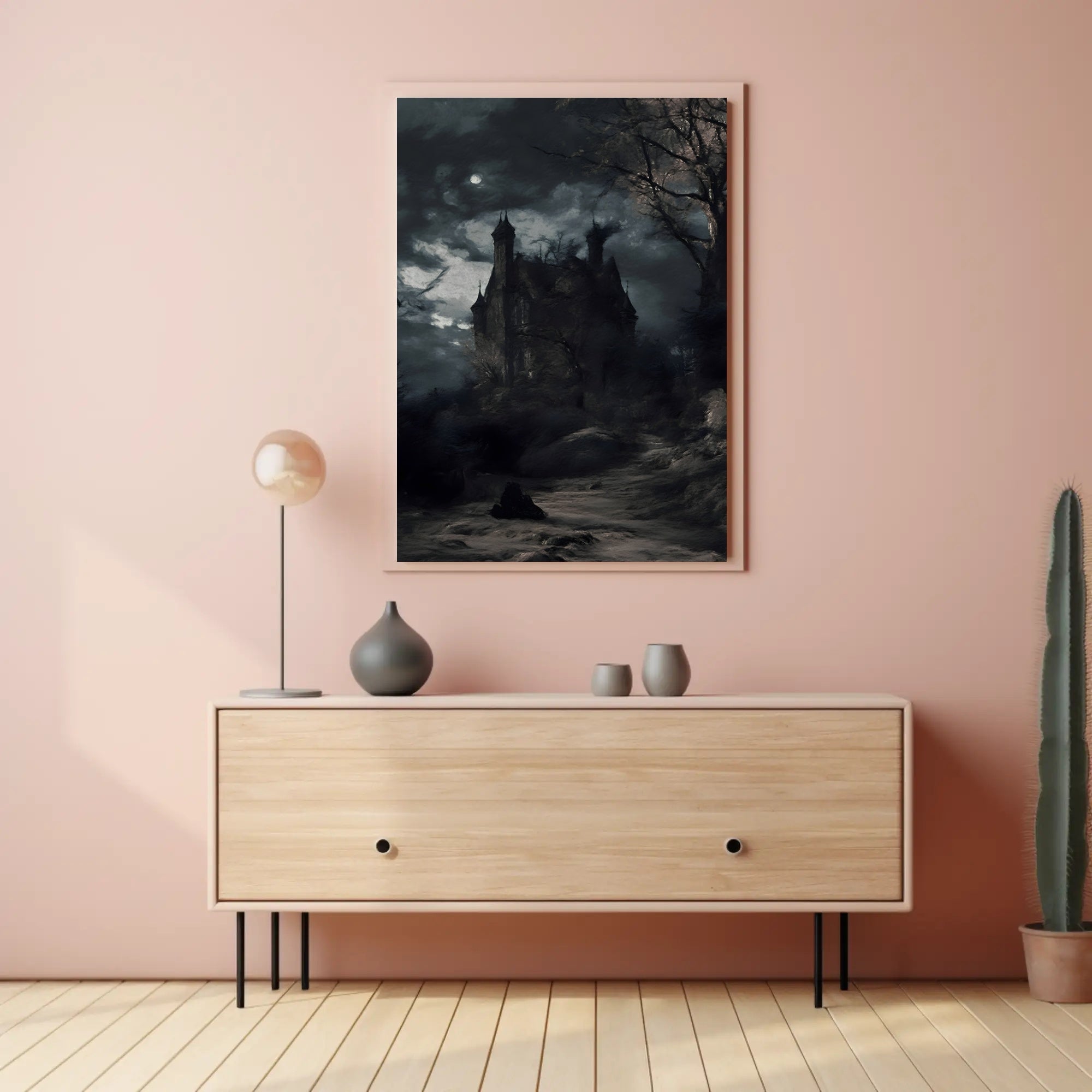 Haunted Castle in Moonlight Fantasy or Mythology Poster PosterGoat