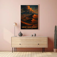 Great Sand Dunes National Park Vintage Home Decor Poster