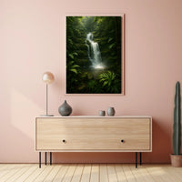 Serene Forest Waterfall Poster