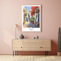 Crete Street Scene: Idyllic and Inviting Travel Poster PosterGoat