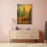 New York Cityscape Poster Abstract Urban Travel Wall Art