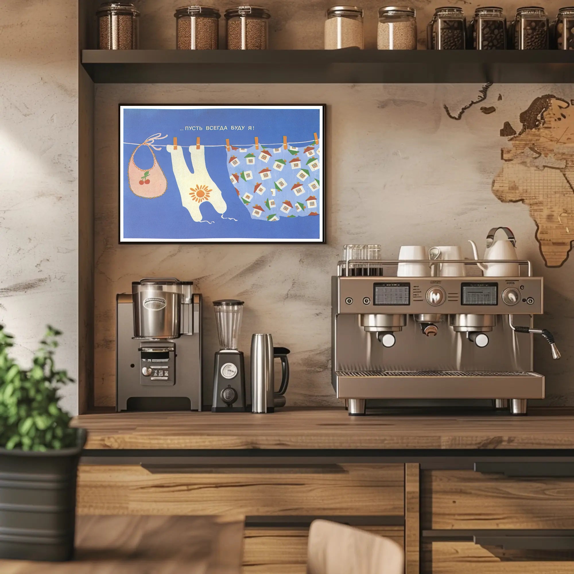 Playful Clothesline Poster